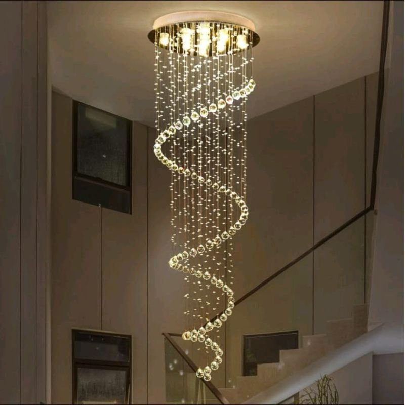 Lustre Cascata Espiral Cristal K9