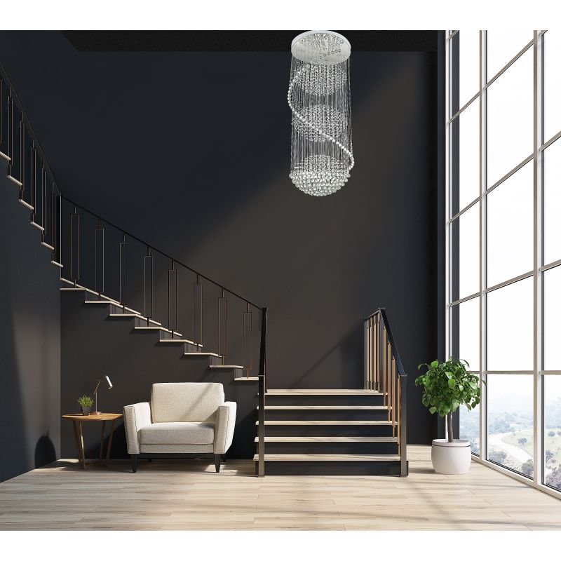 Lustre Cascata Globos Cristal K9 Ø80x180cm