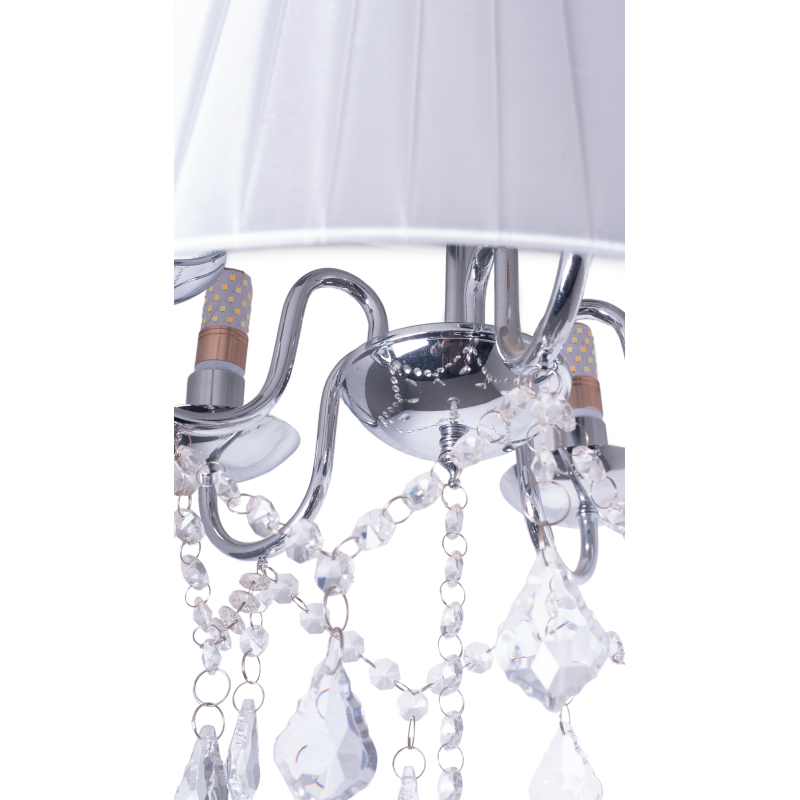 Lustre Cúpula Branca Cristal K9 Ø50x50cm