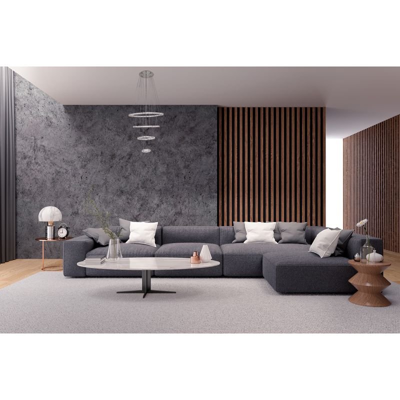 Lustre Pendente 4 Rings LED 154W com Controle Remoto
