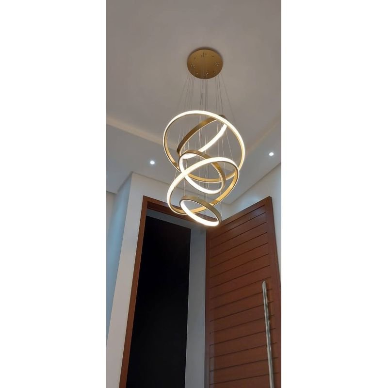 Lustre Pendente LED 116W Five Circles Bronze 3000K