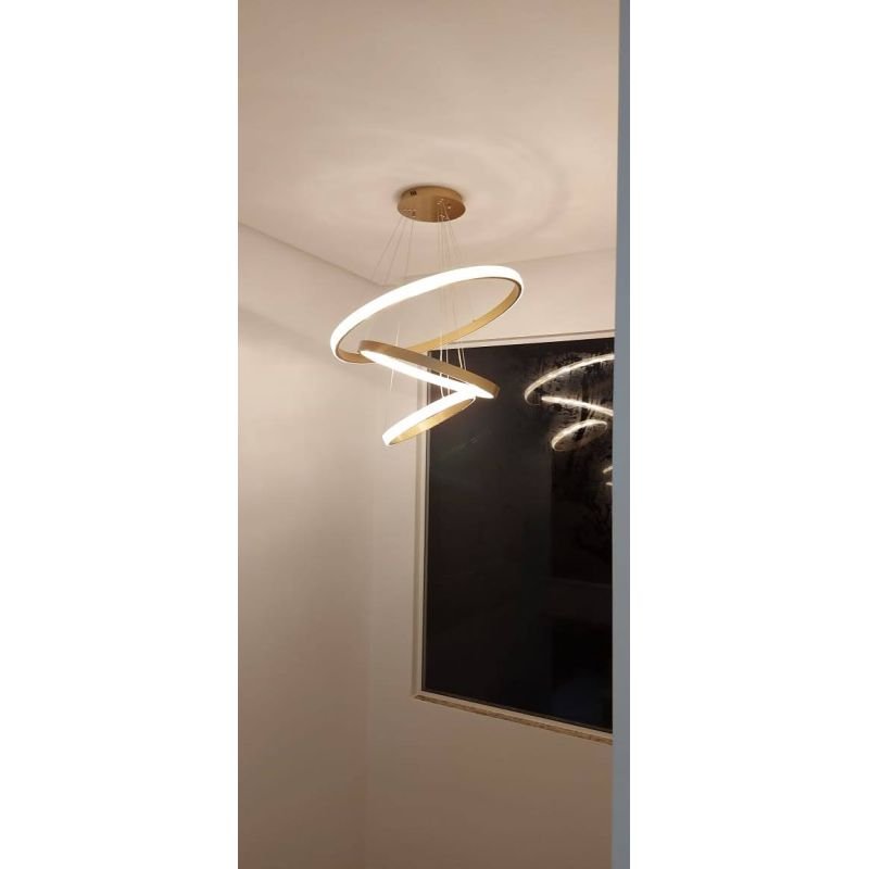 Lustre Pendente LED 72W Three Circles Bronze 3000K