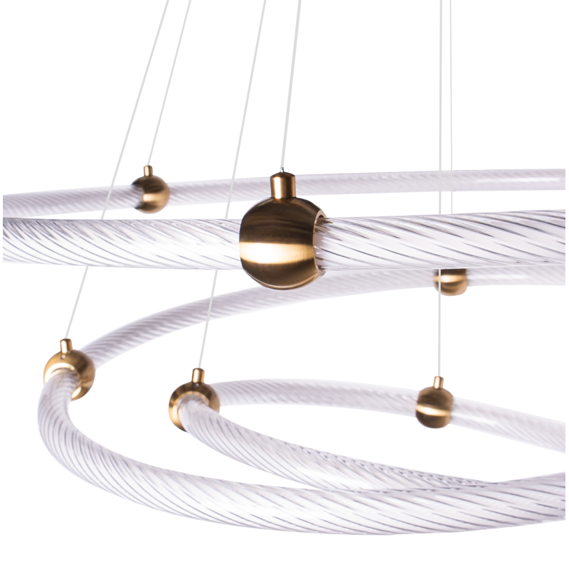 Lustre Pendente LED 80W Circles Bronze 3000K