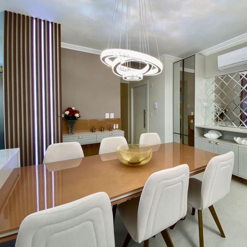 Lustre Pendente Rings LED 78W com Controle Remoto