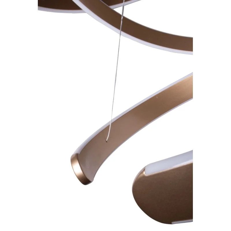 Lustre Pendente Triplo Anel Bronze LED 48W 3000K