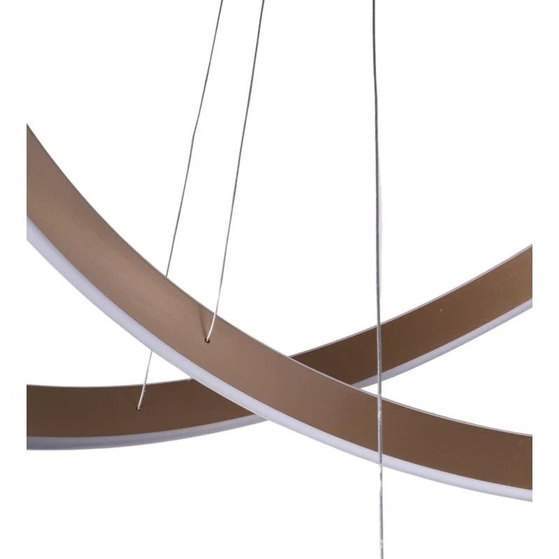 Lustre Pendente Triplo Anel Bronze LED 48W 3000K