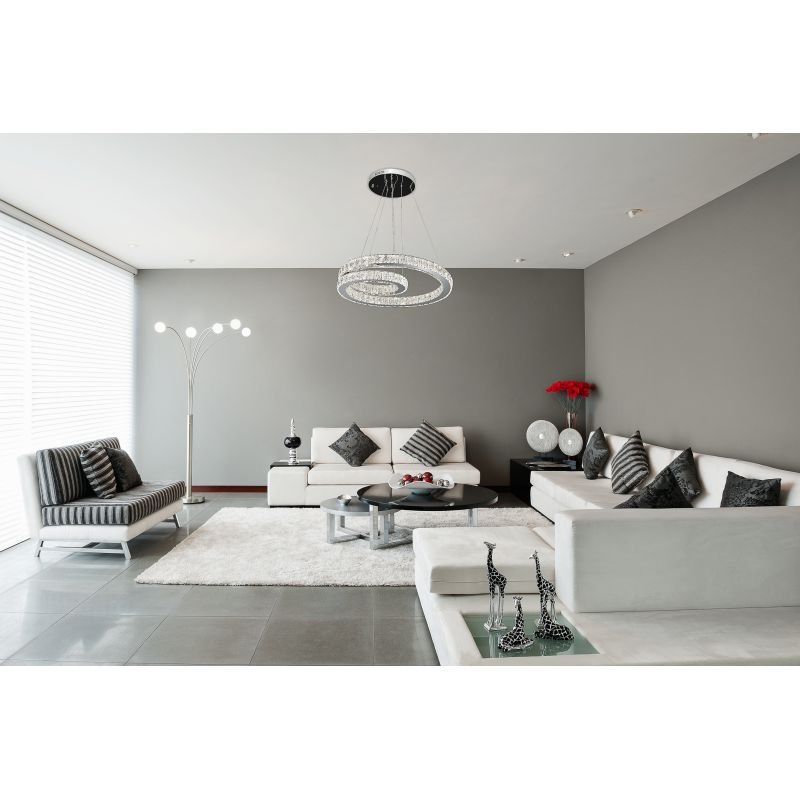Lustre Pendente Twisted LED 56W com Controle Remoto