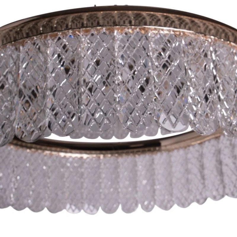 Pendente Bronze Cristal LED 25W D60cm 3000K