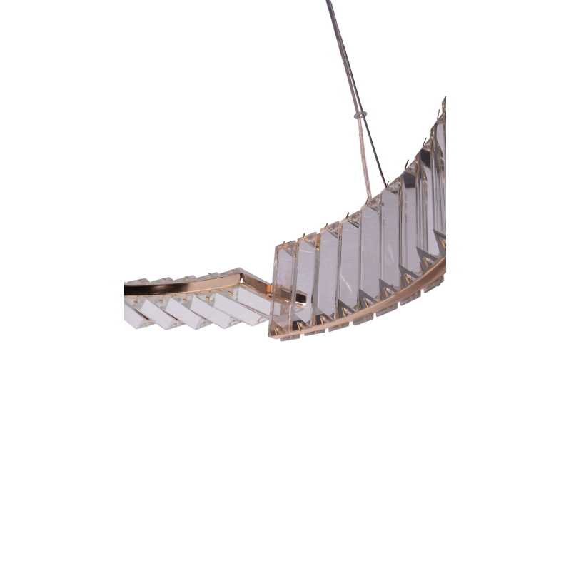 Pendente Circular Bronze Cristal D60cm LED 25W 3000K
