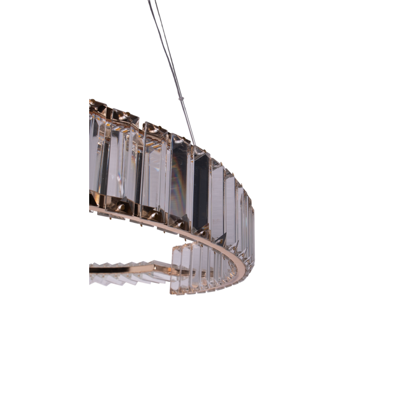 Pendente Circular Bronze Cristal D60cm LED 25W 3000K