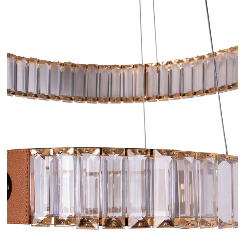 Pendente Duplo Anel Dourado LED 40W D60/D40cm 3000K