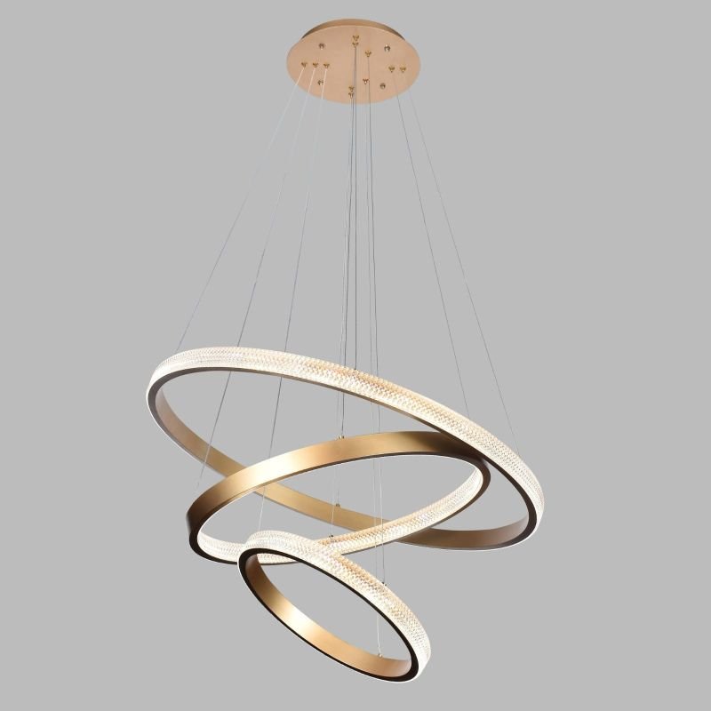 Lustre Pendente LED 72W Three Circles Bronze 3000K
