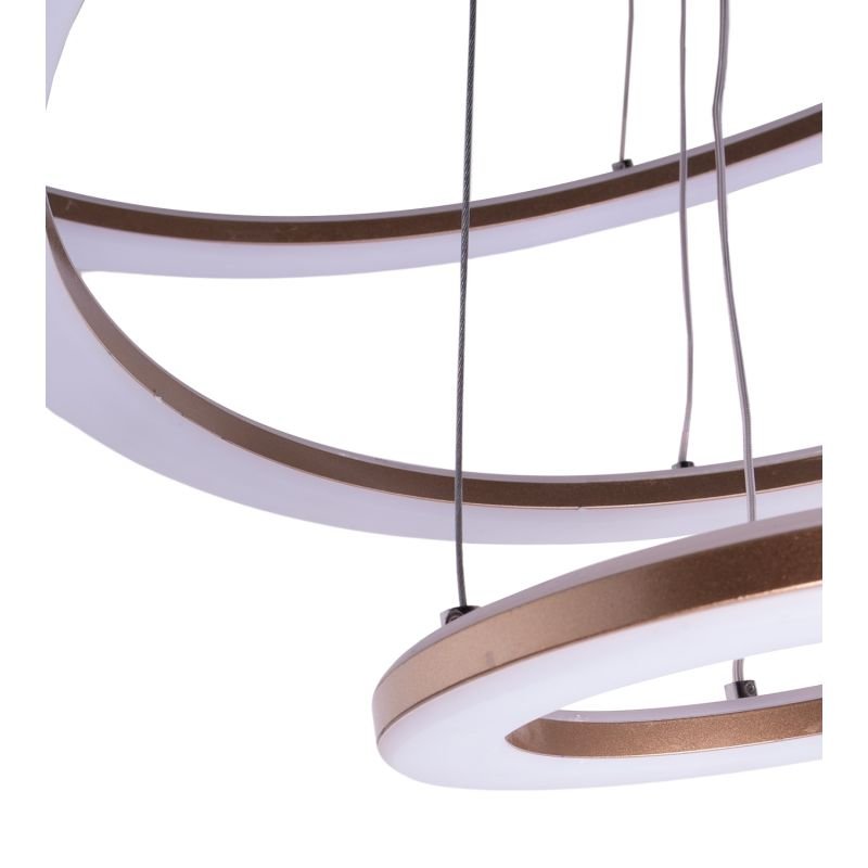 Pendente Triplo Anel Bronze LED 60W D60/40/20cm 3000K