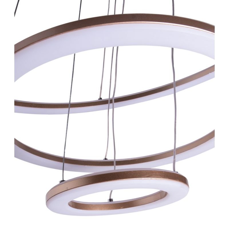 Pendente Triplo Anel Bronze LED 60W D60/40/20cm 3000K