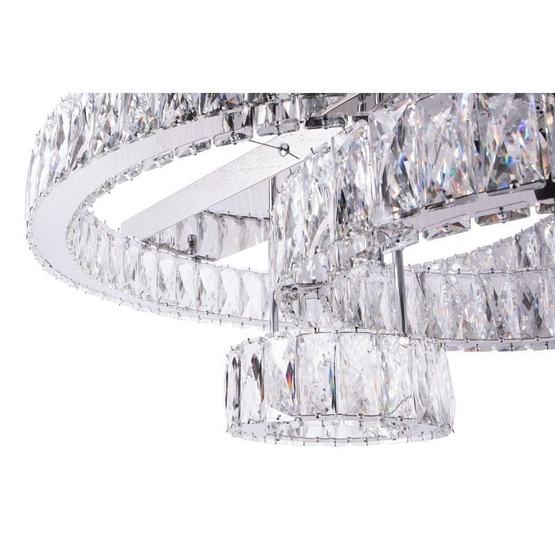 Plafon de Sobrepor Redondo 60cm Cristal LED 45W
